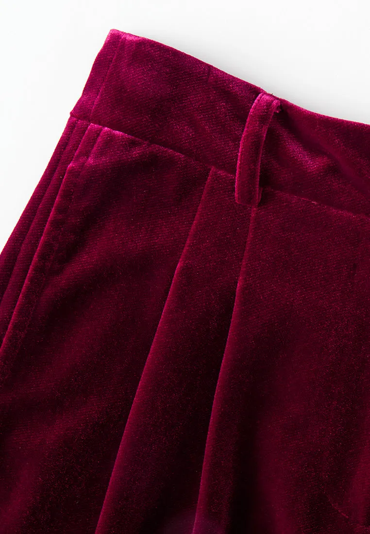 Wide-leg Velvet Trousers