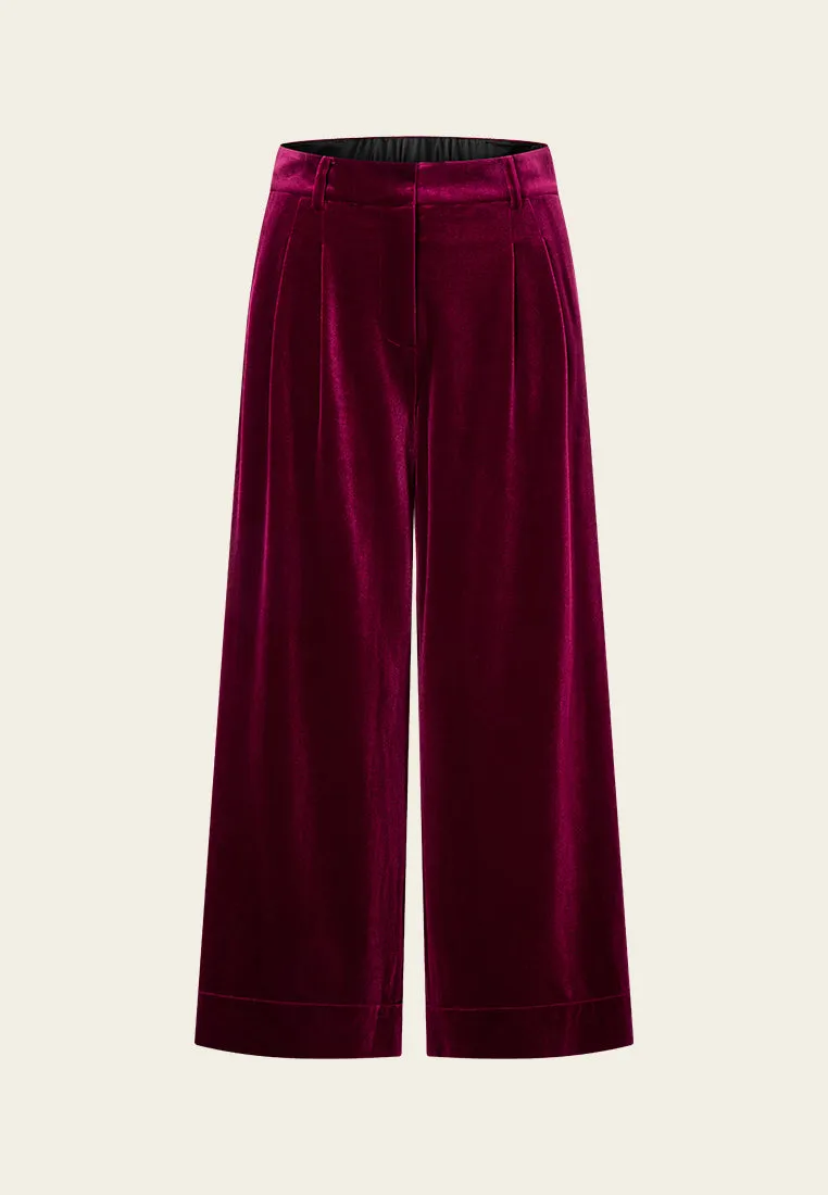 Wide-leg Velvet Trousers