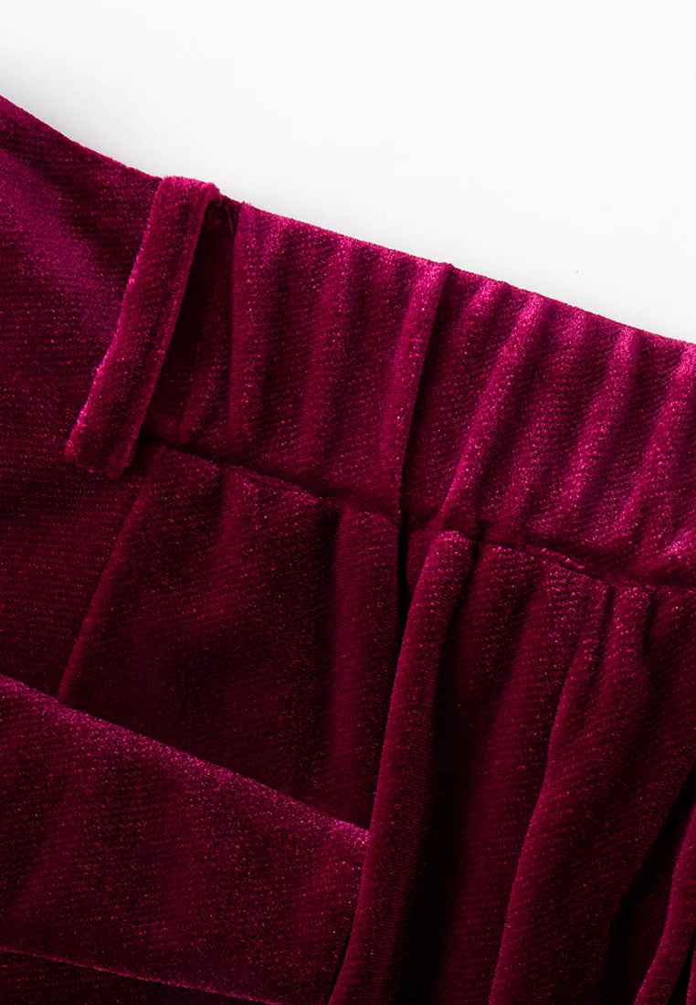 Wide-leg Velvet Trousers