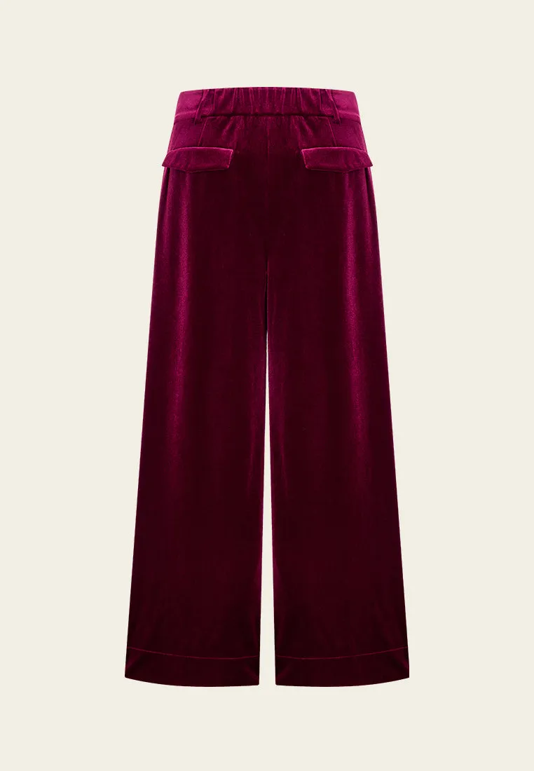 Wide-leg Velvet Trousers