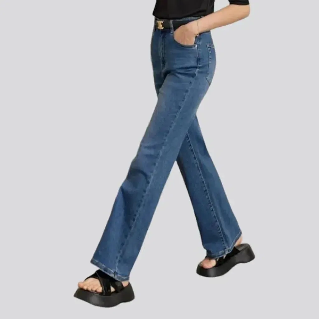 Wide-leg women's street jeans