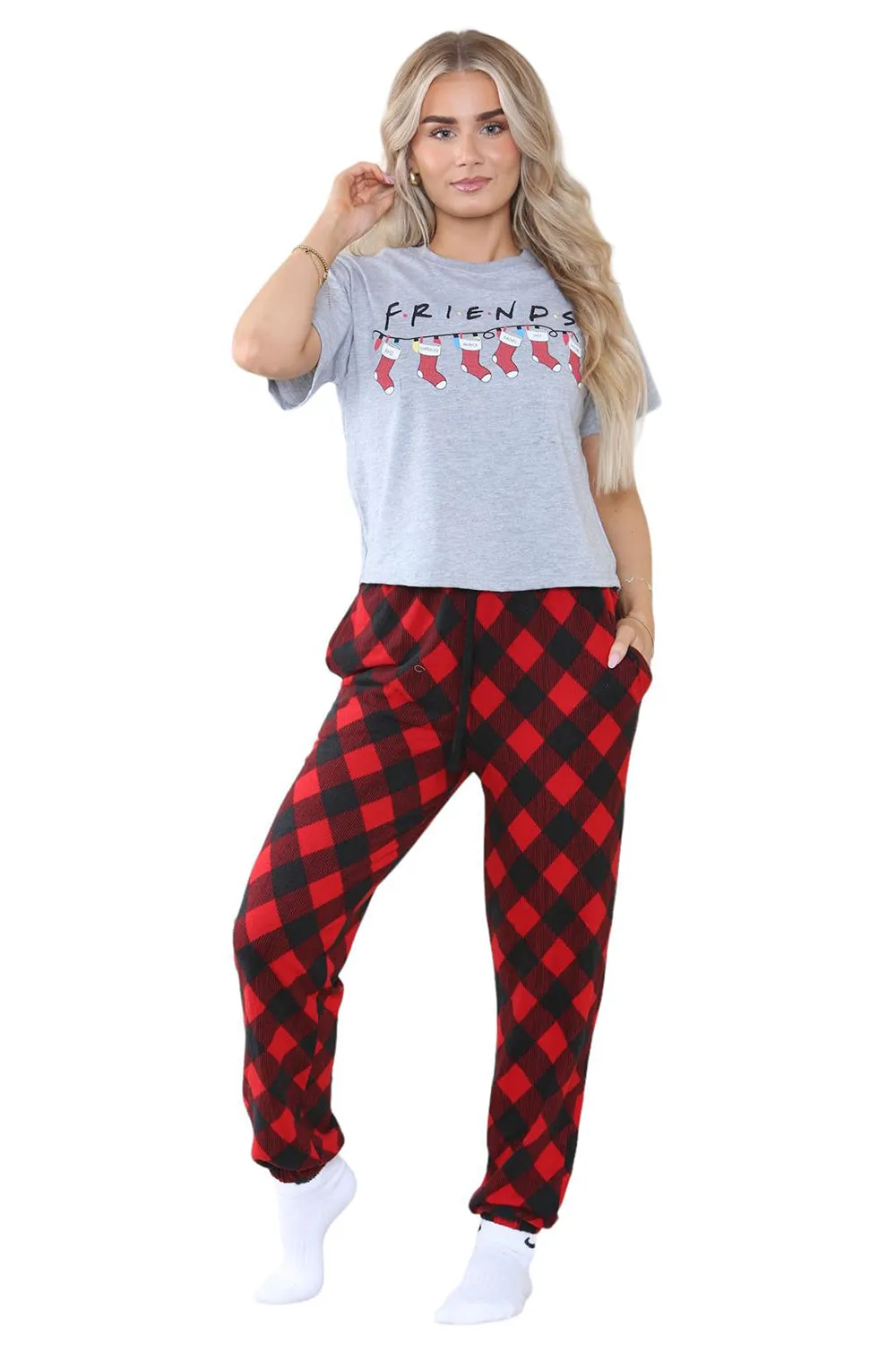 Womens Friends Christmas Printed Pyjamas Set