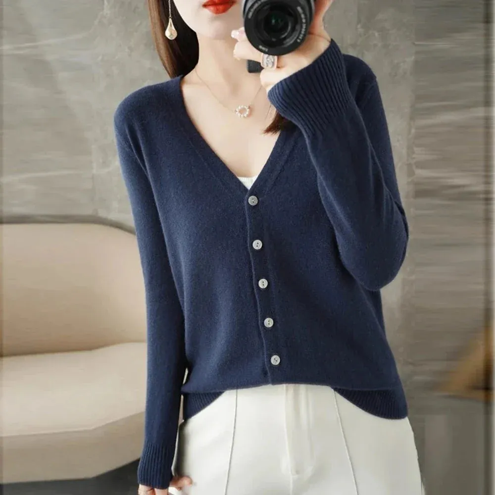 Womens Korean Style Slim Fit Cardigan