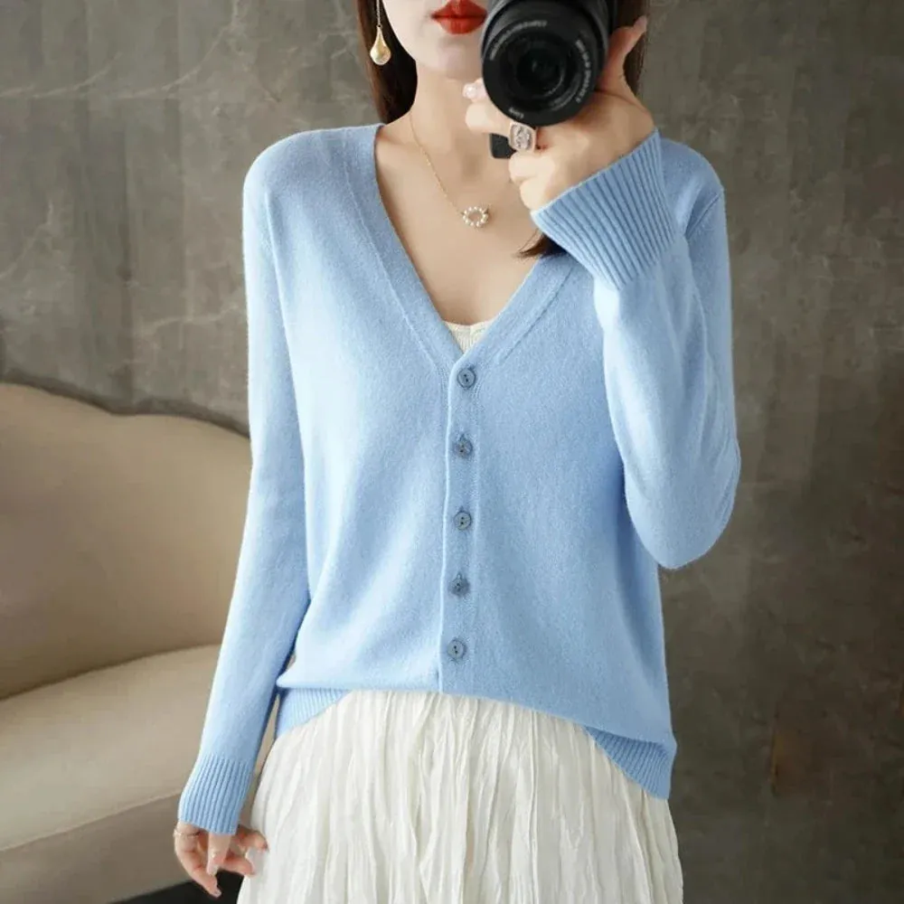 Womens Korean Style Slim Fit Cardigan