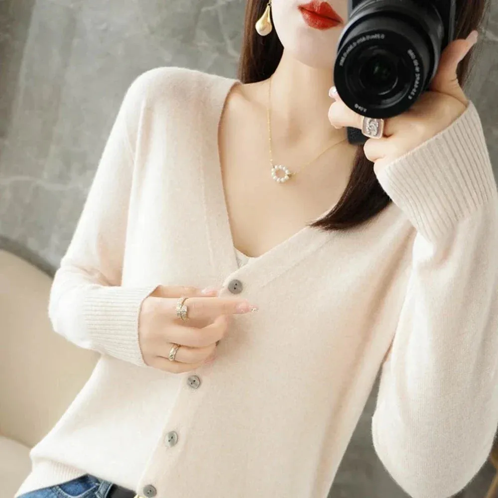 Womens Korean Style Slim Fit Cardigan