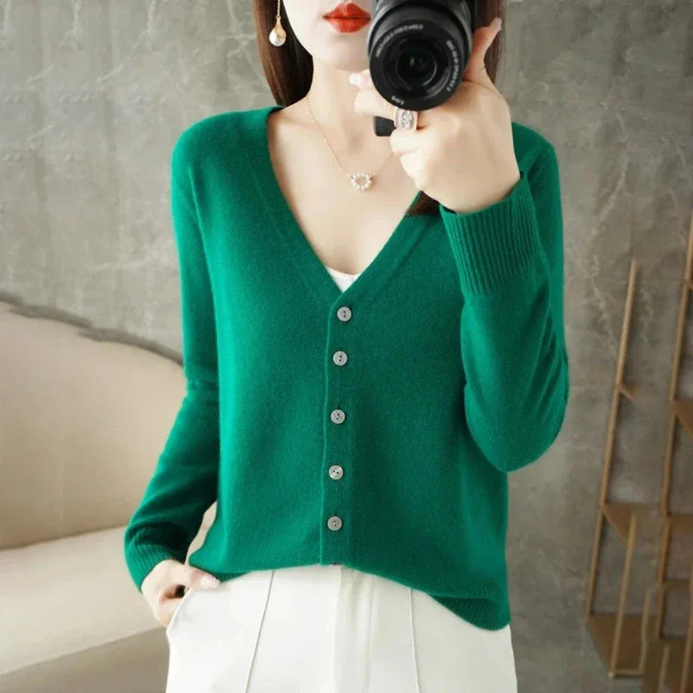 Womens Korean Style Slim Fit Cardigan