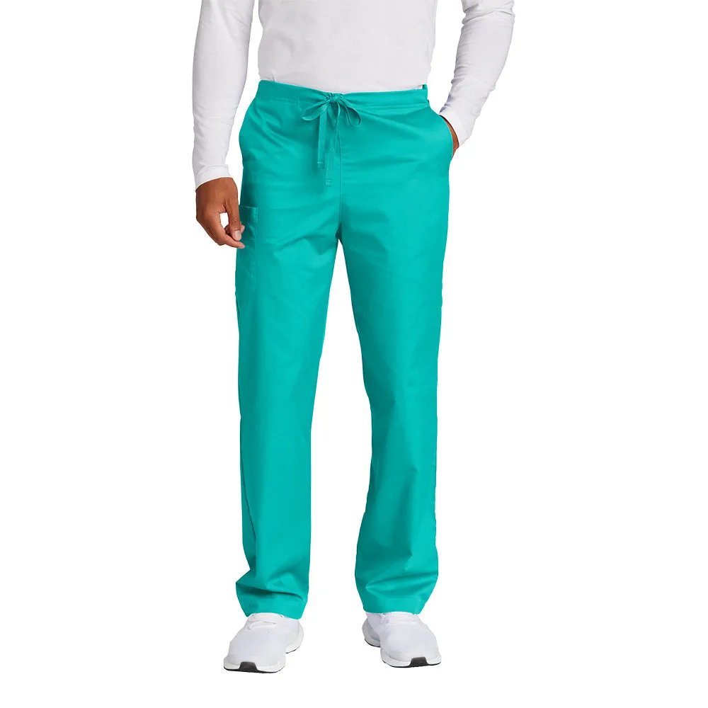 WonderWink® Men’s WorkFlex™ Mock Wrap Cargo Pants - Teal Blue