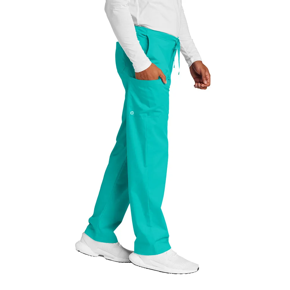 WonderWink® Men’s WorkFlex™ Mock Wrap Cargo Pants - Teal Blue