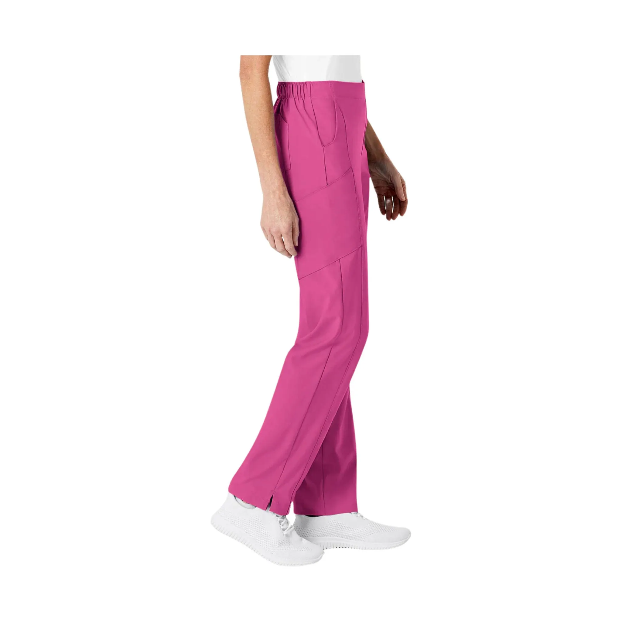 WonderWink Women's Flat Front Cargo Scrub Pant - Hot Pink