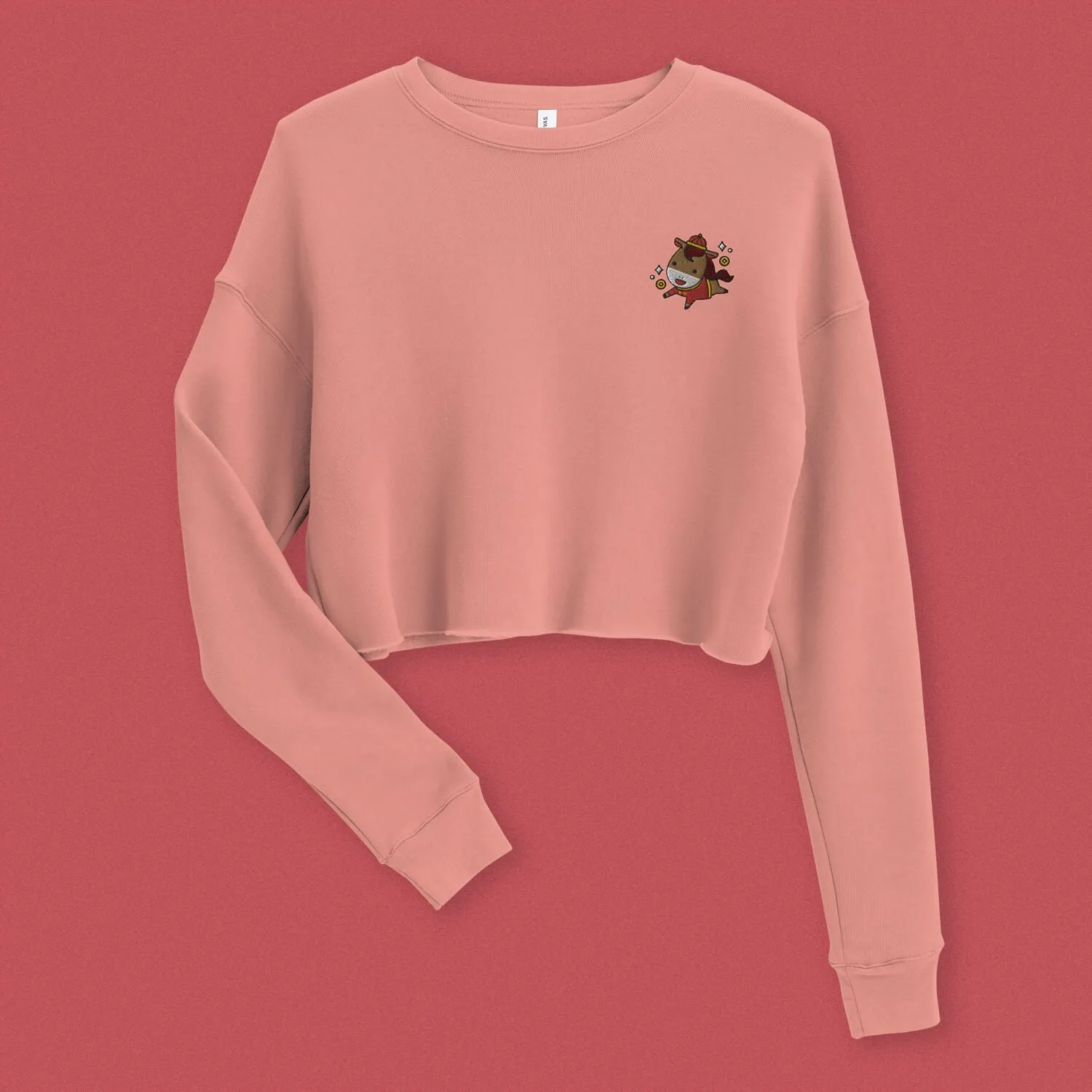 Year of the Horse Embroidered Crop Sweatshirt